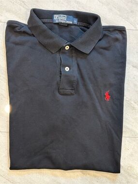 Polo by Ralph Lauren Black Polo with Red Pony Embroidery